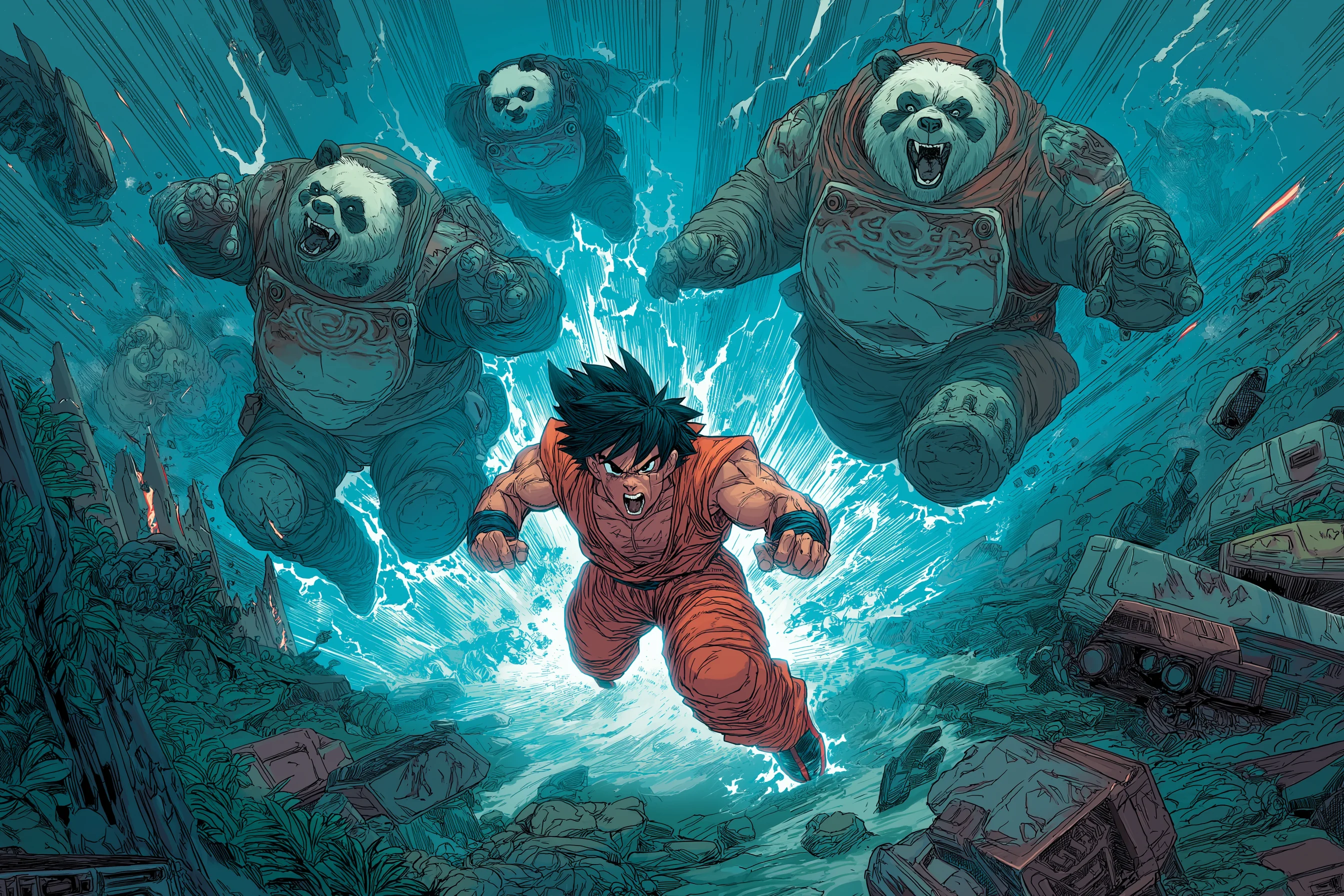 Goku & The Teenage Mutant Pandas picture 1 of 4