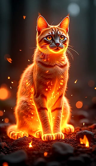 Ember Cat by Sea Art Ai'