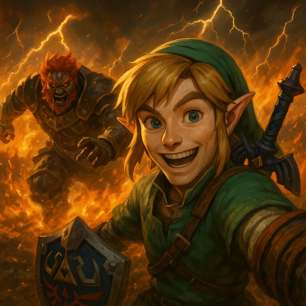 Link taking a selfie mid battle. picture 1 of 1