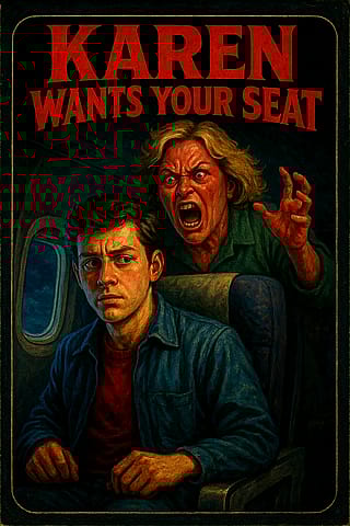 Presses flight attendant button'
