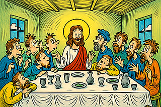 the last supper in the dr seuss artstyle'