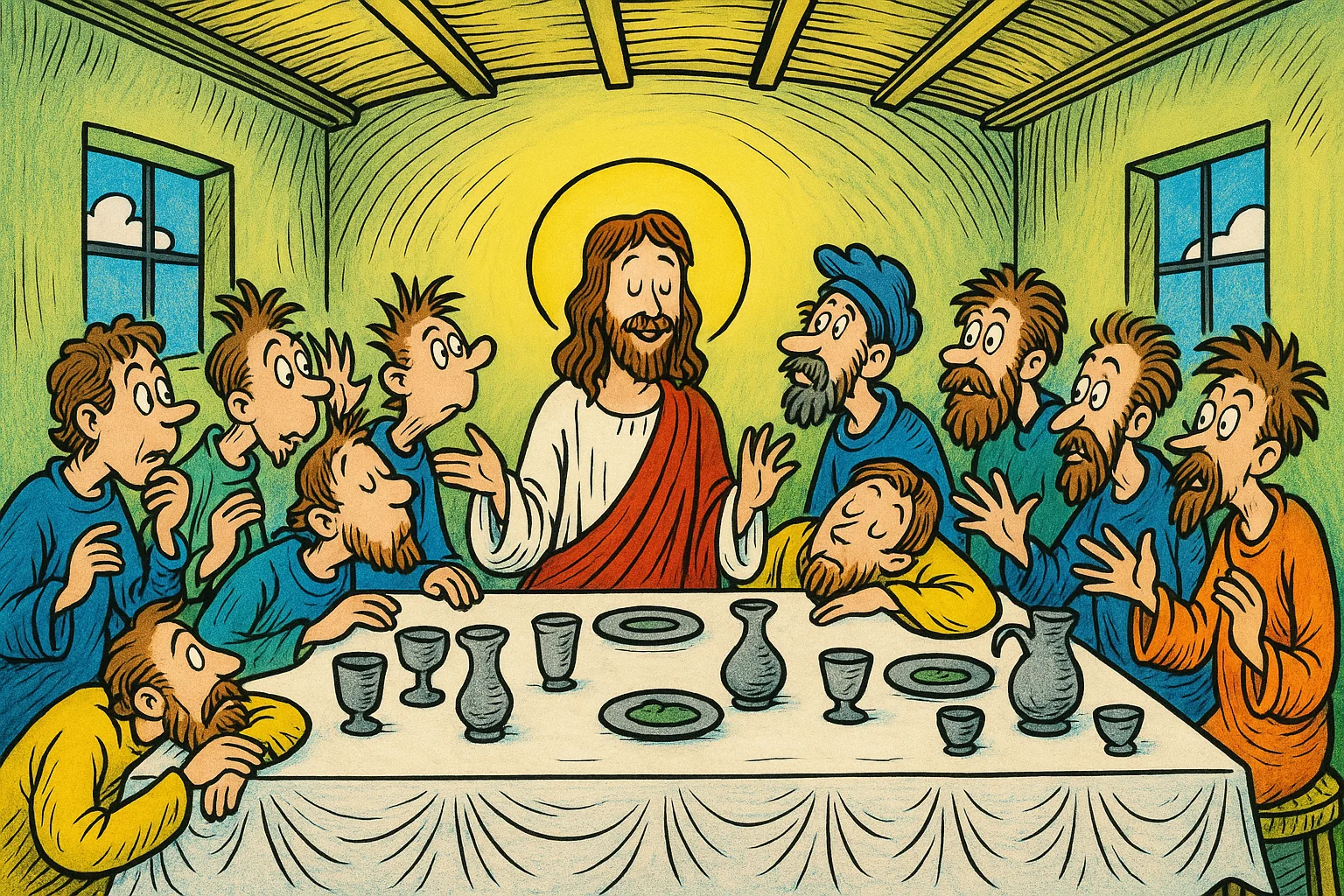 the last supper in the dr seuss artstyle picture 1 of 1