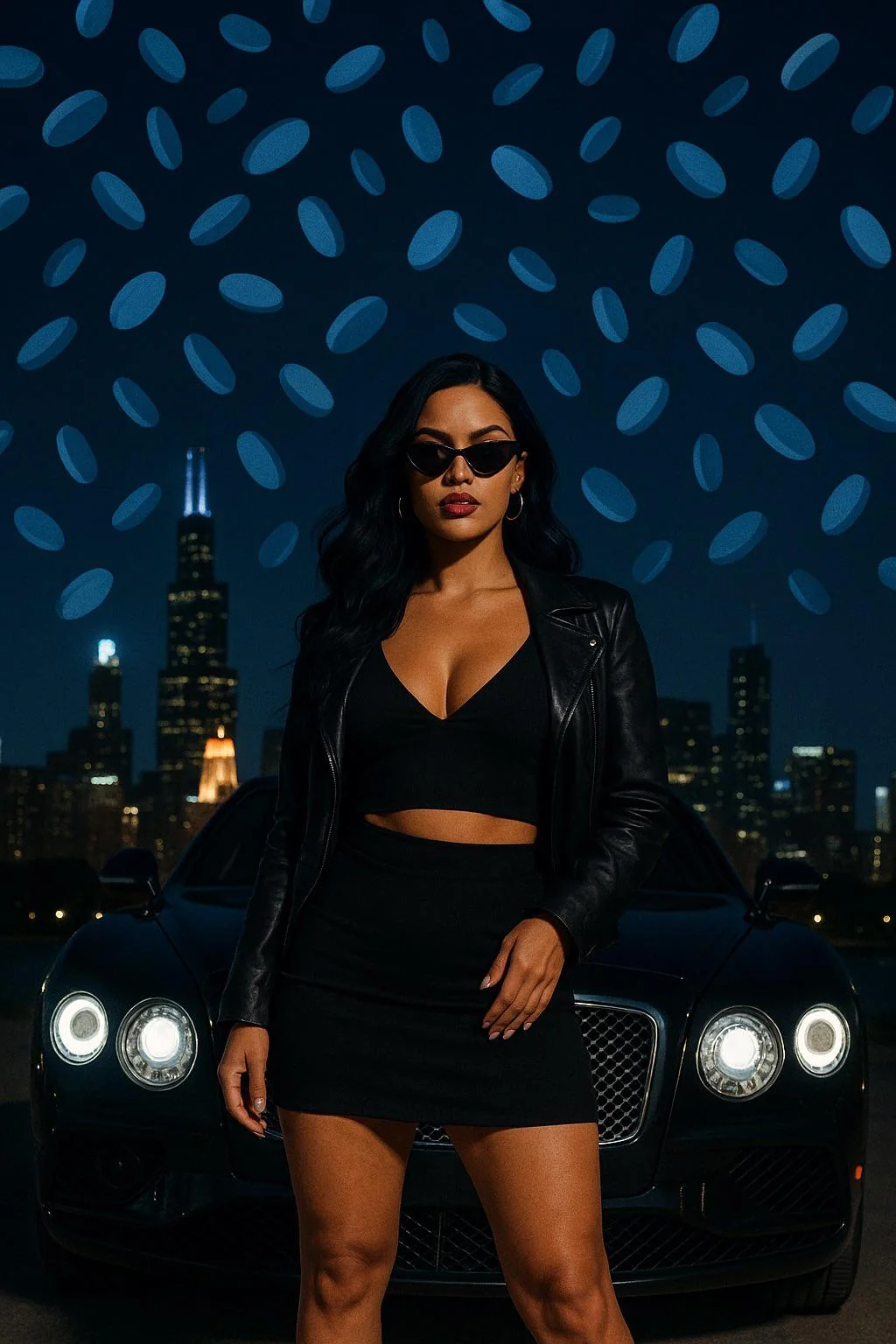 Baddie standing in front of a Bentley w/ Chicago picture 1 of 1