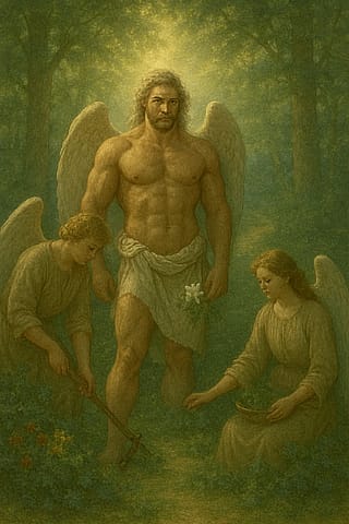 God And Friends Tending The Garden'