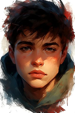 Young Male Face "painterly"'