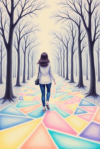 Colorful brick road'
