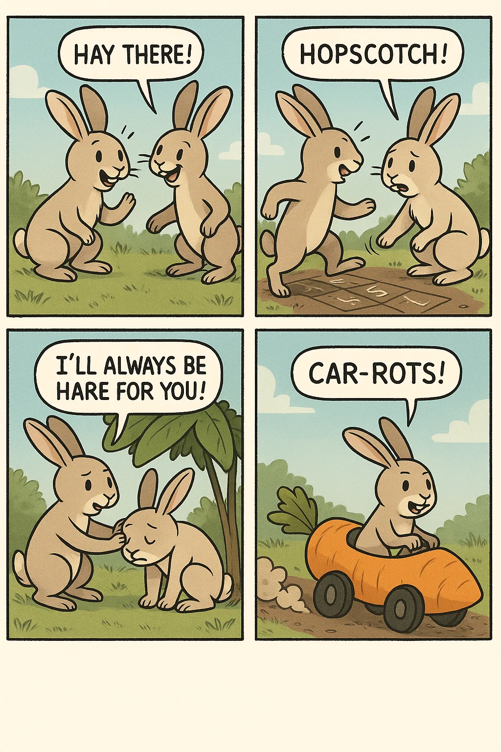 I asked Chatgpt to make a comic based on bunny puns picture 1 of 1