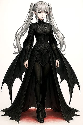 🦇 The Pale Empress of Midnight – A Gothic Vampire Elf'