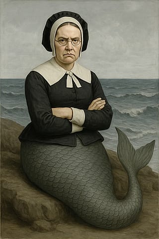 This subreddit is being ruined by sexy mermaids, here is an unsexy puritan mermaid'