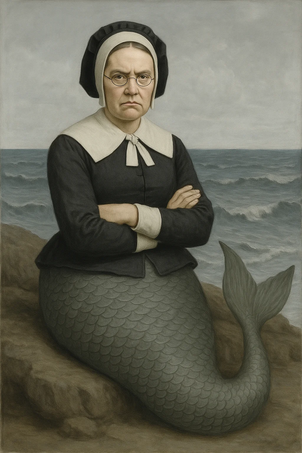 This subreddit is being ruined by sexy mermaids, here is an unsexy puritan mermaid picture 1 of 1