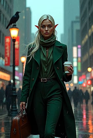 Elf on her way to office'