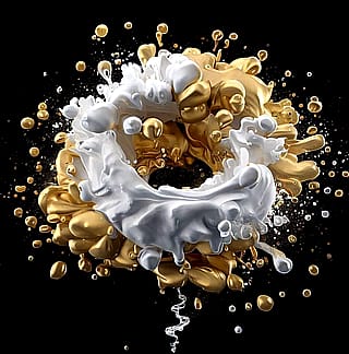 Abstract White And Gold'