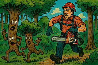 For some reason chat gpt got a little Nick Cage fever when I was trying to generate a tree surgeon graphic.'