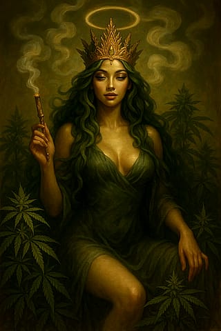 Sensual goddess of weed and ganja'