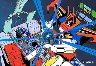 Sky Garry reviving Convoy (Optimus Prime) with the power of the Zodiac'