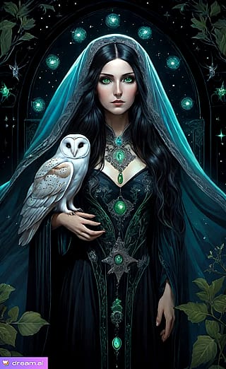 Witches with a nocturnal animal'