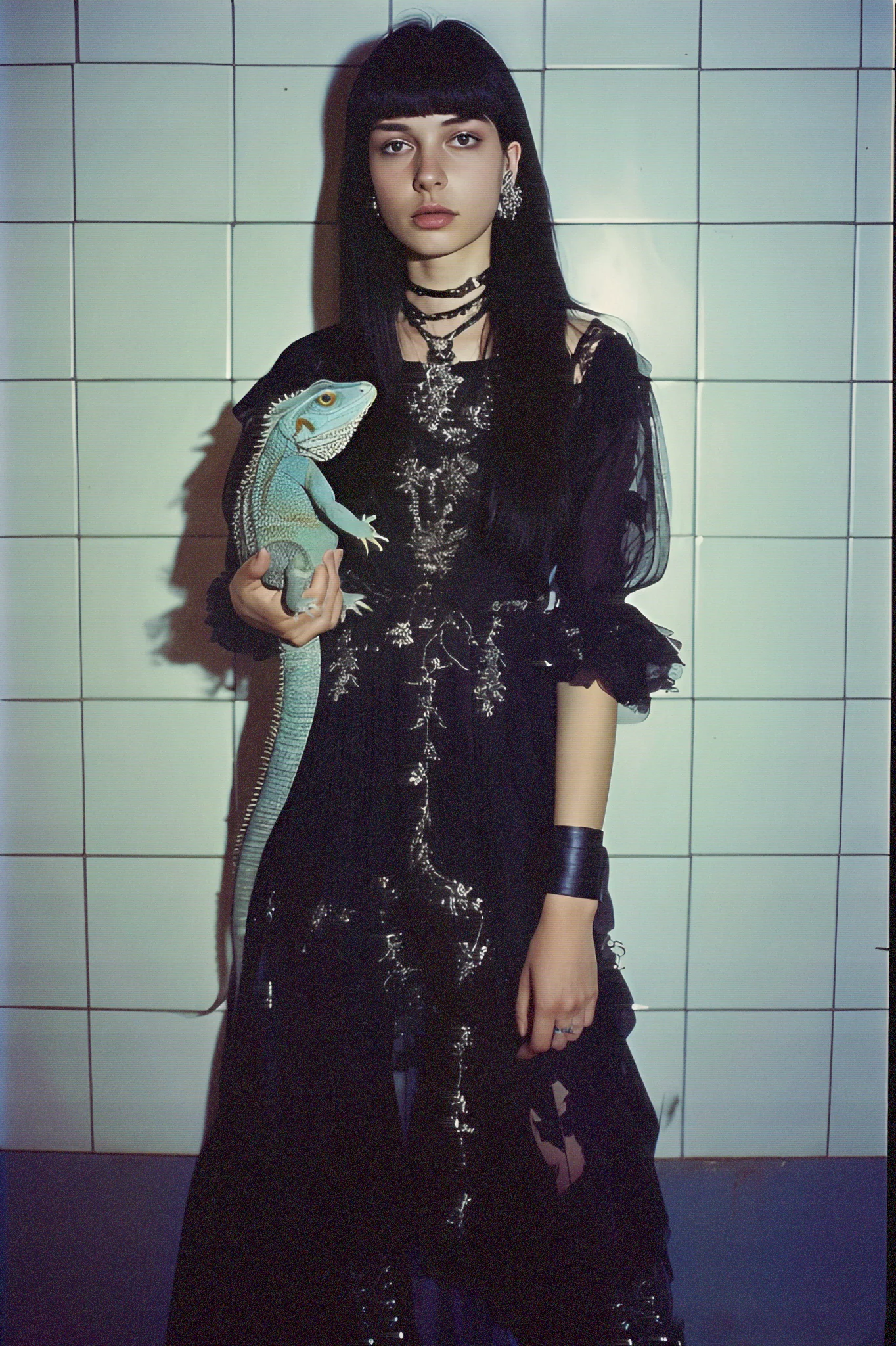 A Goth Girl With A Lizard picture 1 of 1