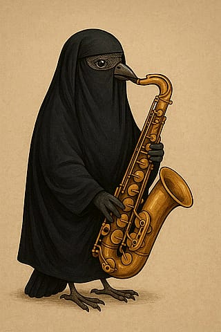 Jazz in Disguise: The Burka Bird Saxophonist'