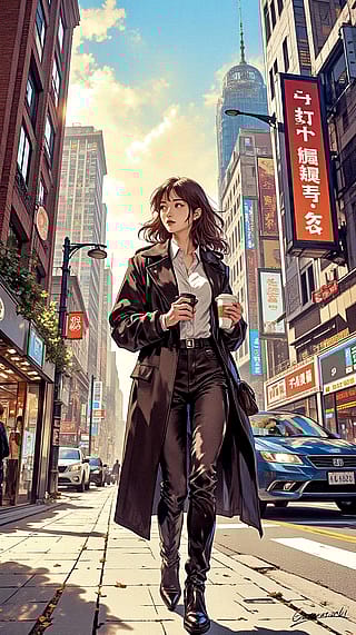 Coffee in Hand, Walking the City / Phone Wallpaper Archives'