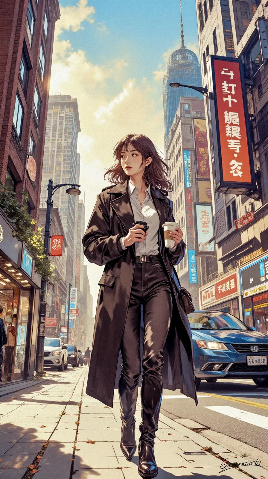 Coffee in Hand, Walking the City / Phone Wallpaper Archives picture 1 of 1