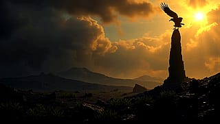 Overlooking the desolation'