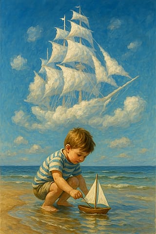 Young boy with big dreams of the open sea'