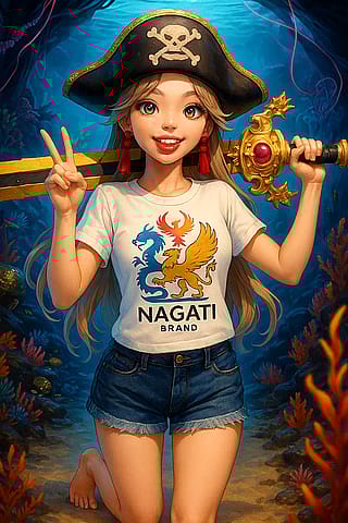 An AI NAGATI Pirate Exploring the Deep Blue Sea'