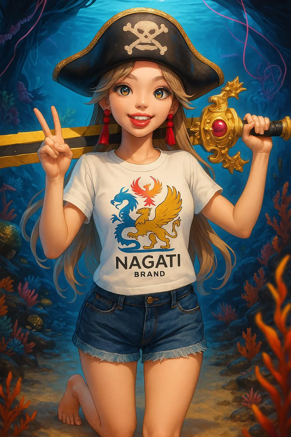 An AI NAGATI Pirate Exploring the Deep Blue Sea picture 1 of 1