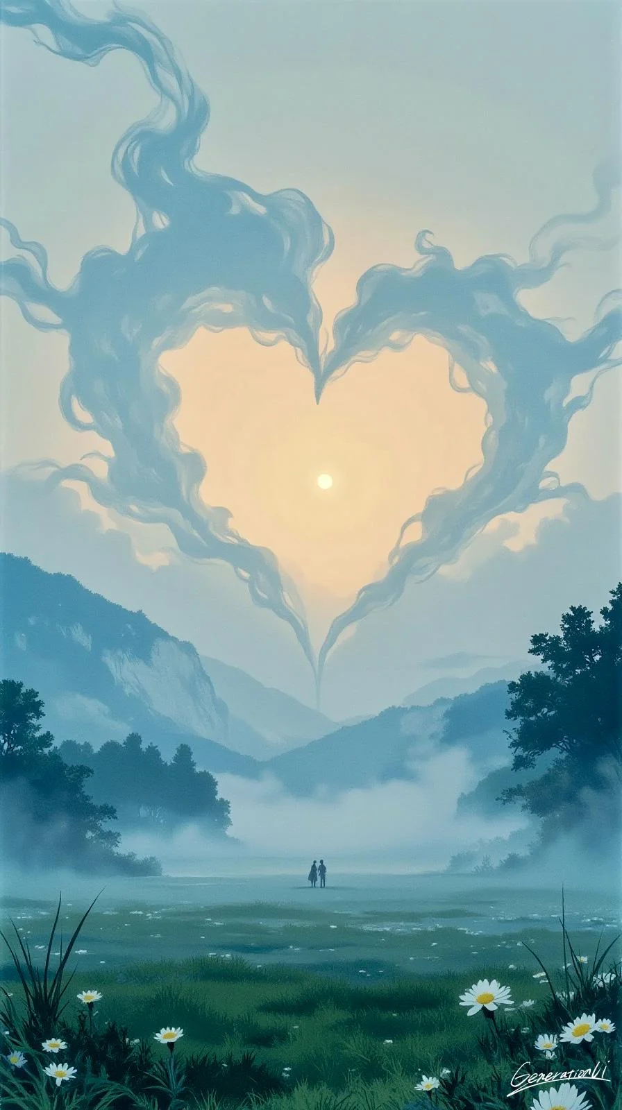 Heart-shaped Clouds and Two Together / Phone Wallpaper Archives picture 1 of 1