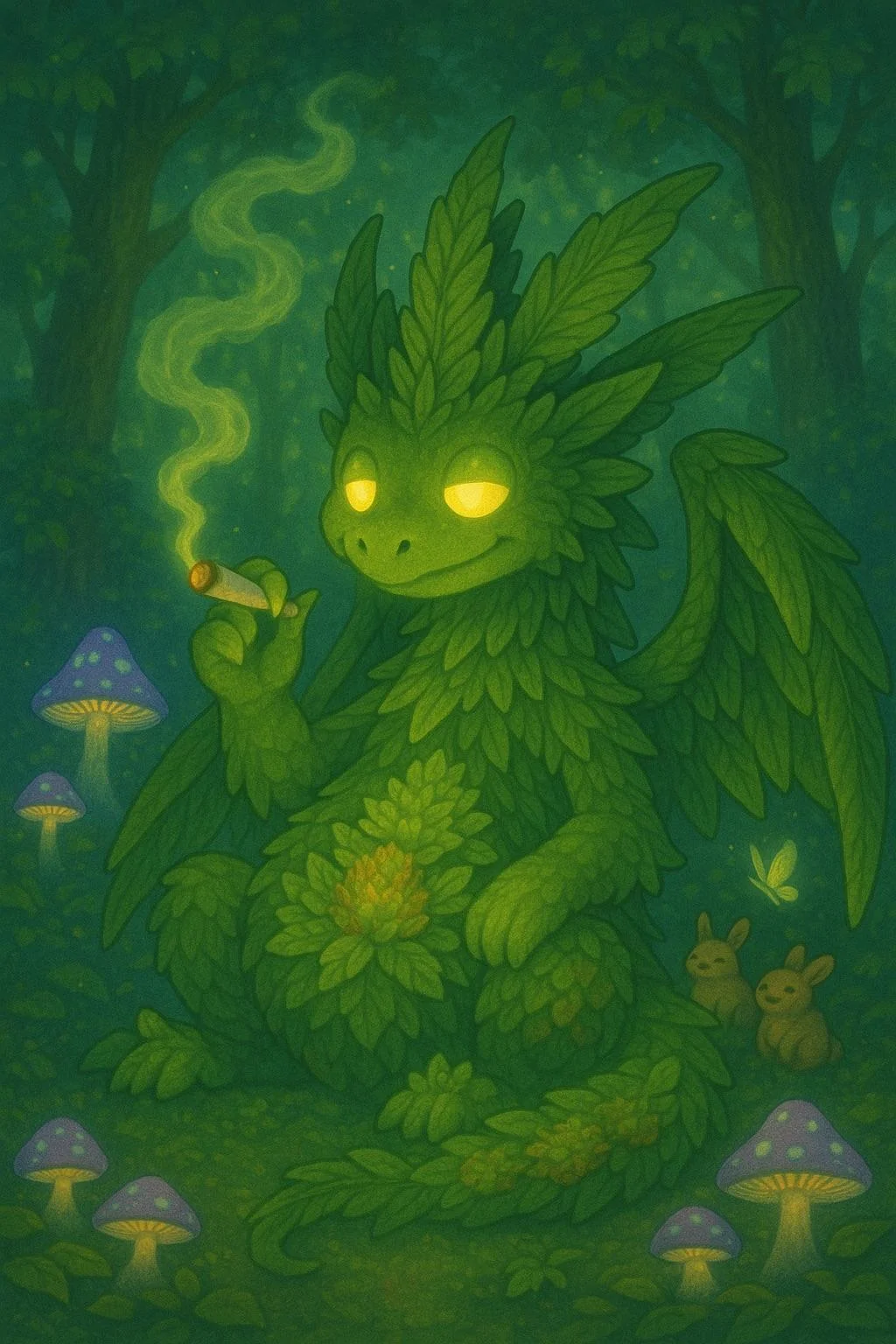 Weed/stoner themed dragons picture 1 of 5