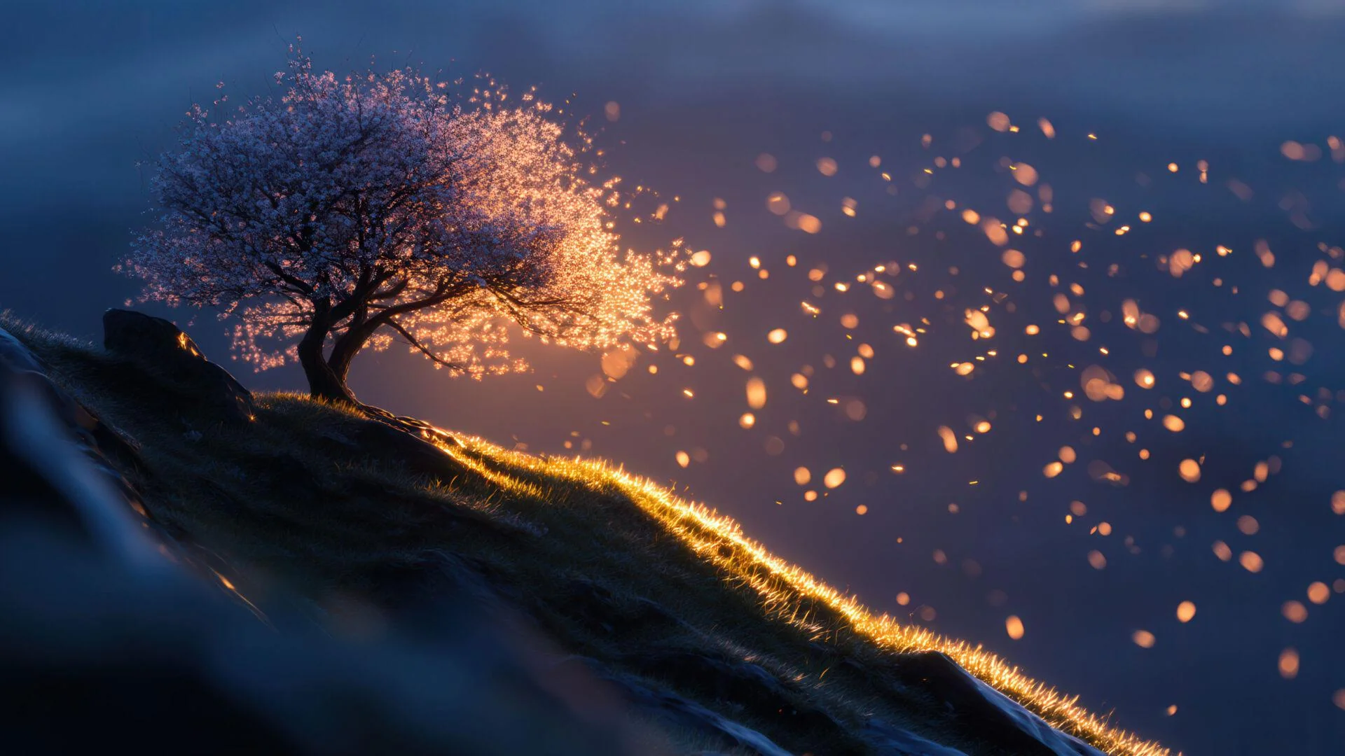 Windblown Petals at Sunset picture 1 of 1