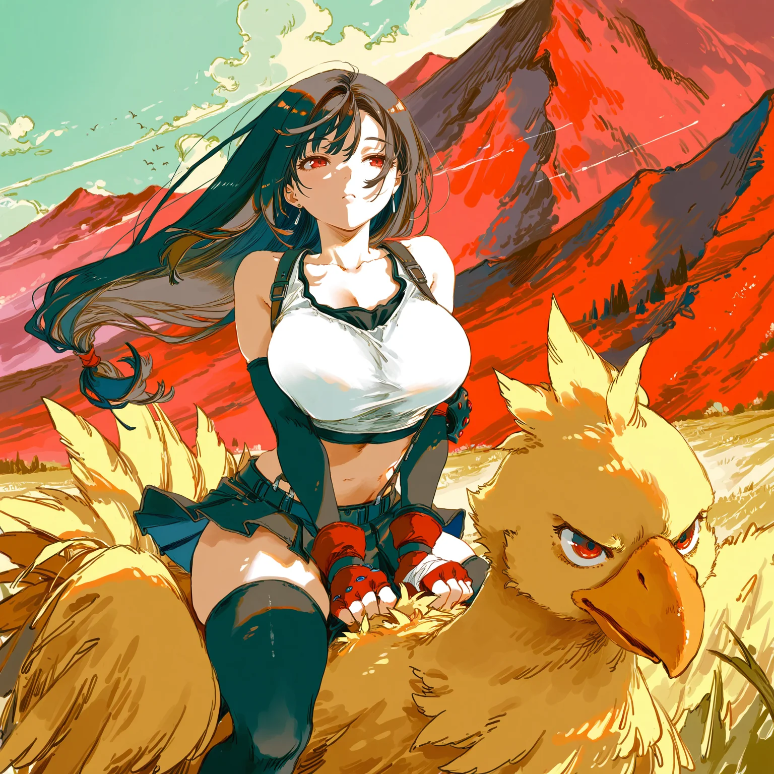 Tifa Riding a Chocobo picture 1 of 1