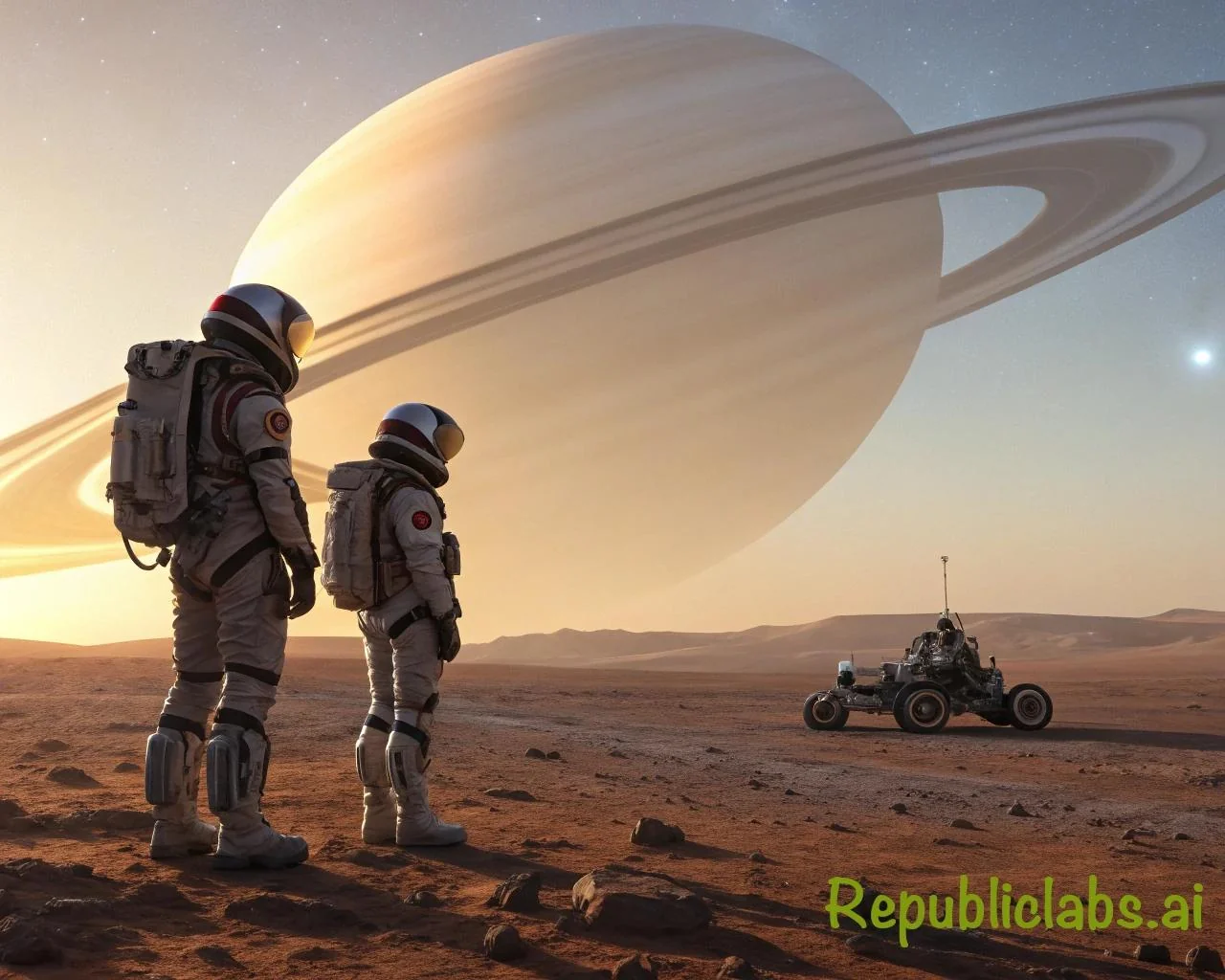 Space Explorers in a Desolate Moon of Saturn picture 2 of 3