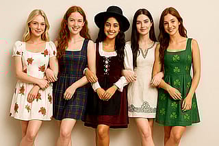 Fairly wholesome stereotypical women of the nations of the British Isles'