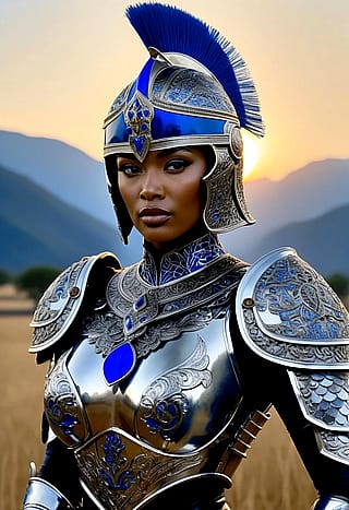 An outing in parade armor'