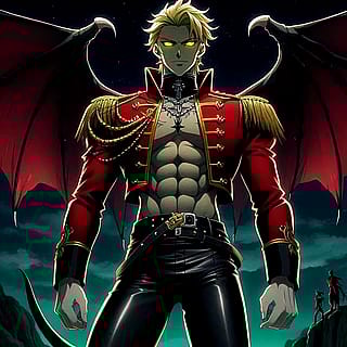 A demonic prince in various different art styles.'