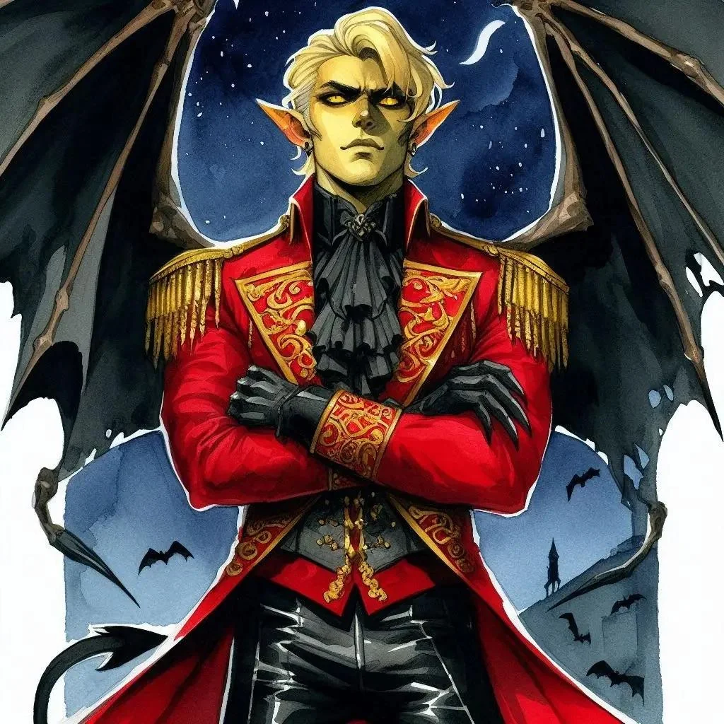 A demonic prince in various different art styles. picture 5 of 7