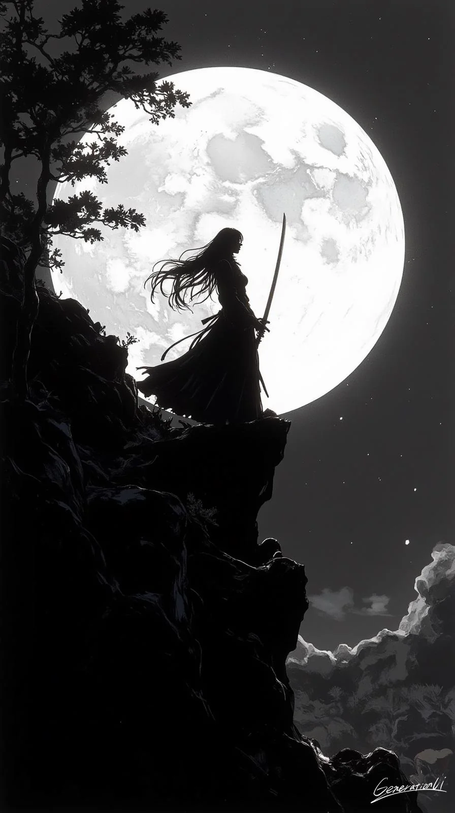 Swordsman Beneath the Moon / Phone Wallpaper Archives picture 1 of 1