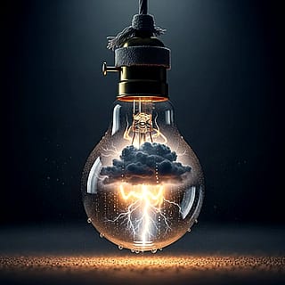 He caught a thunderstorm in a bottle, just to have a little light for his desk.'