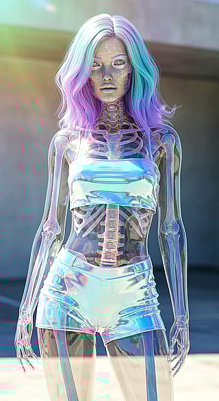 Transparent Iridescent Woman Portrait'