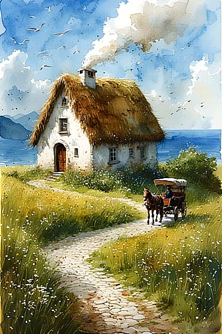 House in the field.'