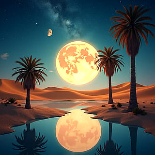 moonlit desert'