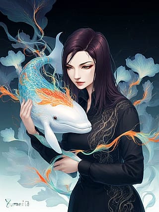 Girl and whale'