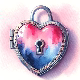 A heart shaped padlock'