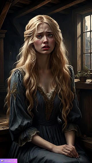 In an attic there is a very happy girl.... very sad and scared'