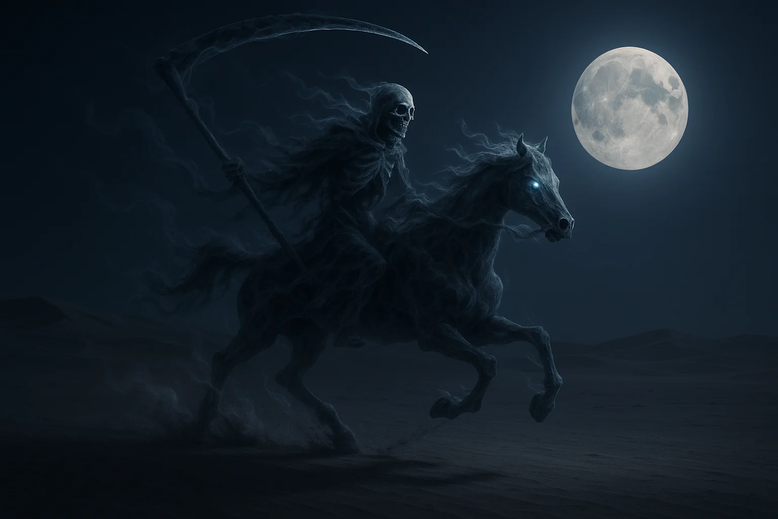 Ghostly Rider Over Desert picture 1 of 4