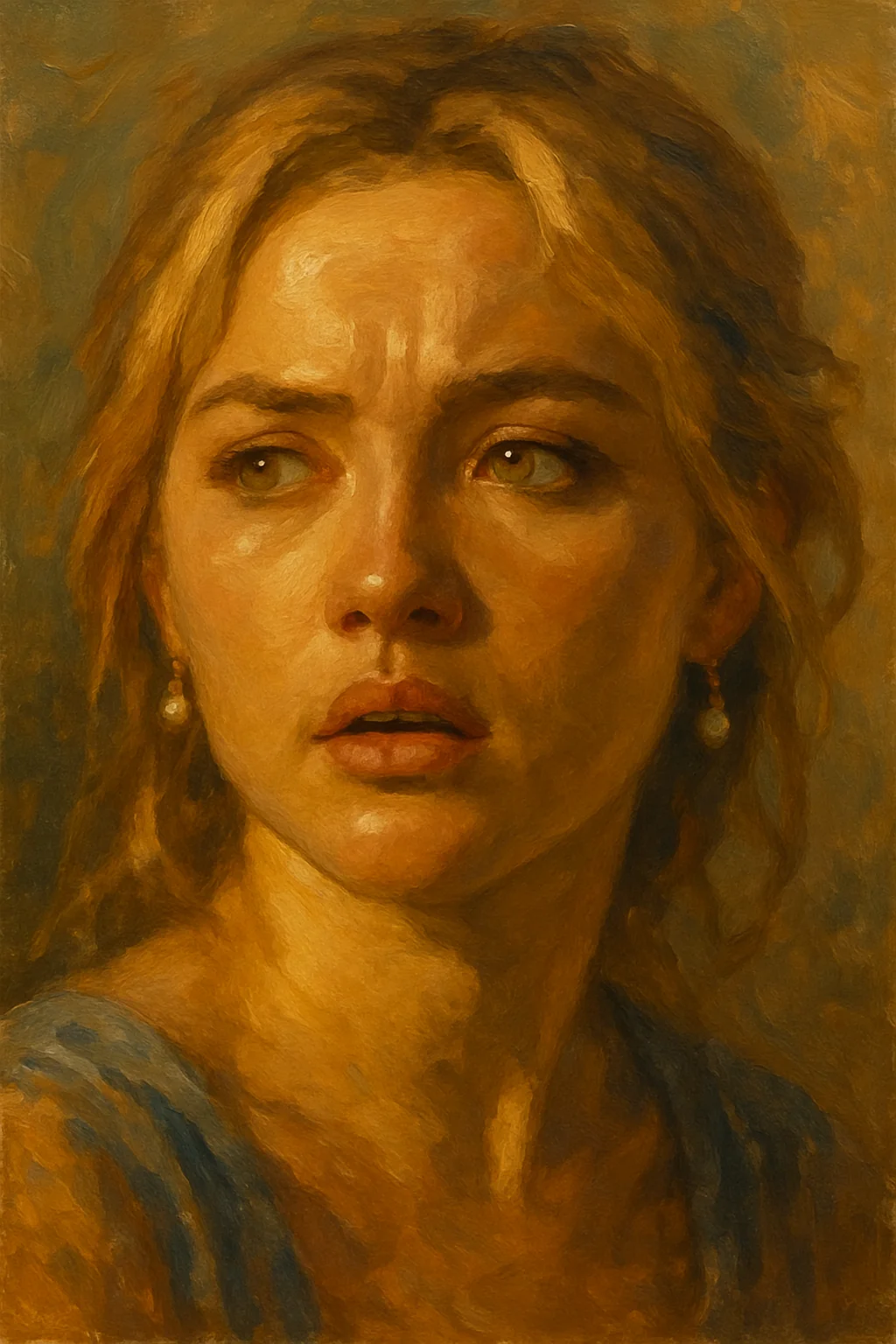 Portrait of Florence Pough..but in an expressionist style picture 1 of 1