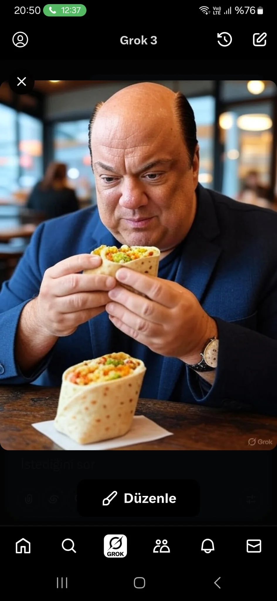 Paul Heyman eating burrito and baklava picture 1 of 2