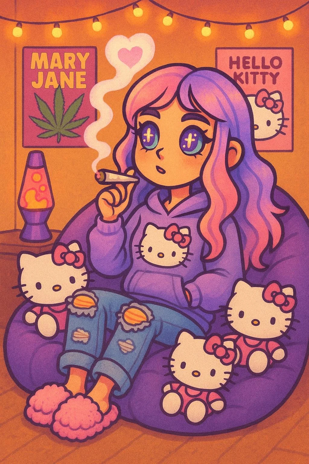 Series of Hello Kitty character fan girls who are stoners. picture 2 of 5