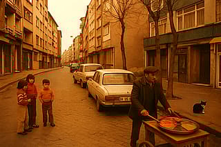 I used the street view screenshot of the street where I spent my childhood as a reference and created a photo from 1987.'